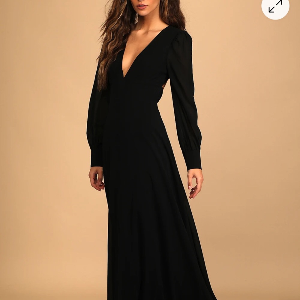 Lulu's Classic Black Long Sleeve Dress